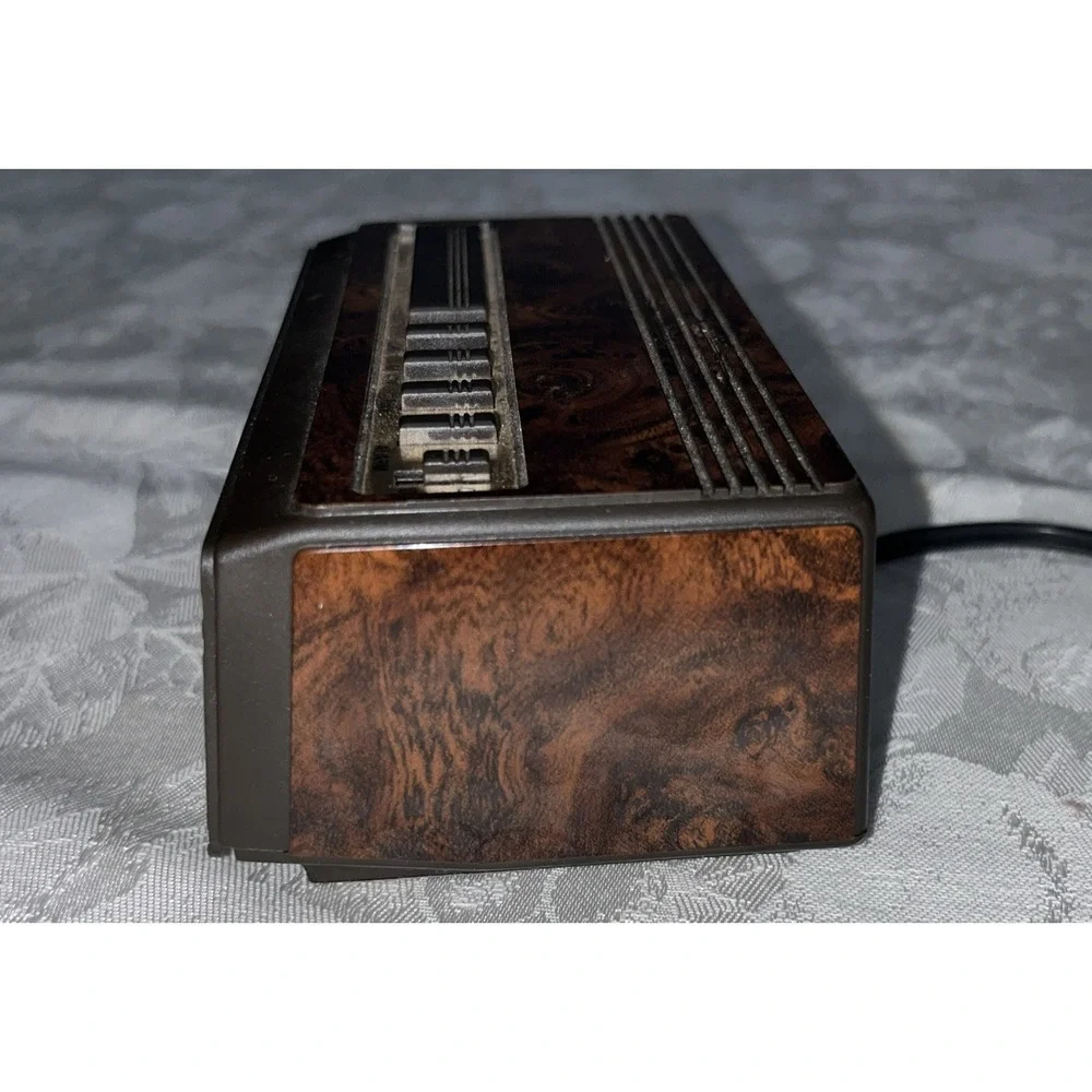 Westclox Vintage Digital Red LCD Alarm Clock‎ Wood Grain MODEL 22714 Works